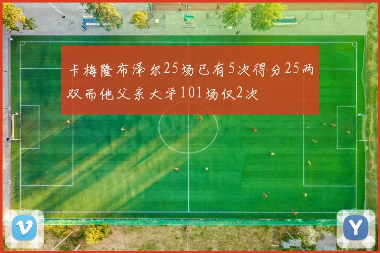 卡梅隆布泽尔25场已有5次得分25两双而他父亲大学101场仅2次